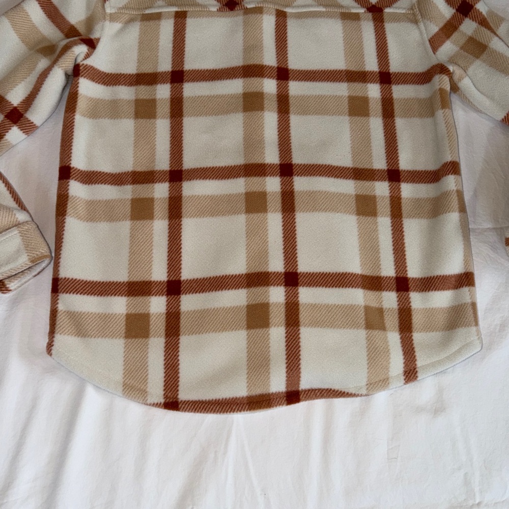 Women’s Sage Collective Fleece Shacket In Tan/Rust Combo Size Small - Picture 11 of 13